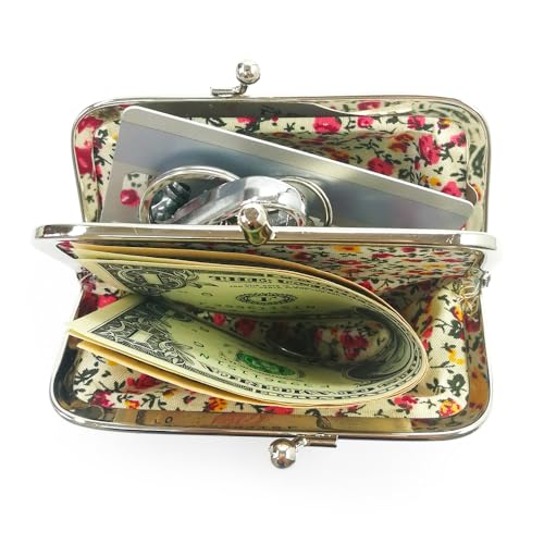 Cute Floral Buckle Coin Purses Vintage Pouch Kiss-lock Change Purse Wallets… - color: 25