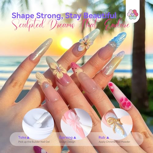 SAVILAND 60 g Solid Builder Nail Gel Kit Non Sticky, White - size: 60g- white
