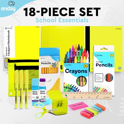 Enday Back to School Supplies for Kids, School Supply Box Grades K-5 - color: Green, size: 1 Kit