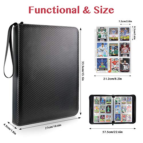 9-Pocket TONESPAC Portable Trading Cards Binder, Holds 900 Cards, Orange - color: Stripe Black