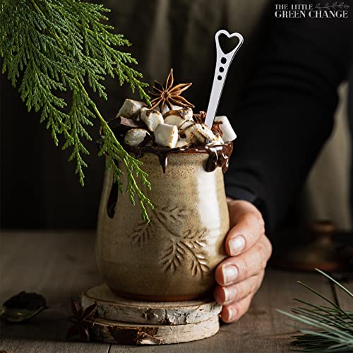 6 Pcs Heart Shaped Spoons for Ice Cream and Desserts, 5.6", Silver - color: 6 Pcs Silver Heart Shaped Spoons Set