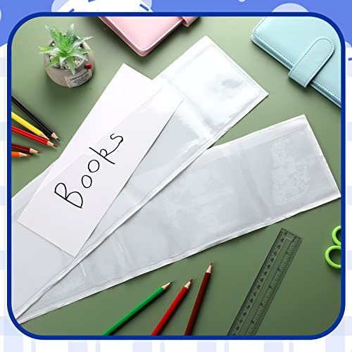 Chinco 30 Pcs Self Adhesive Clear Index Card Pockets,18 x 4 Inches - size: 18 x 4 Inches