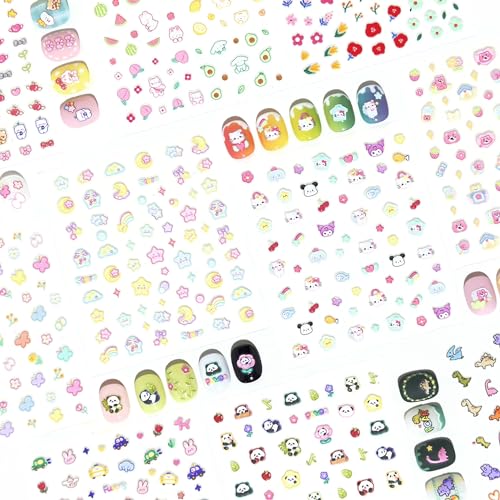 Okiyomi 3D Kawaii Nail Stickers Bulk Pack, 10 Sheets, 719 Decals - color: 5d Set of 10