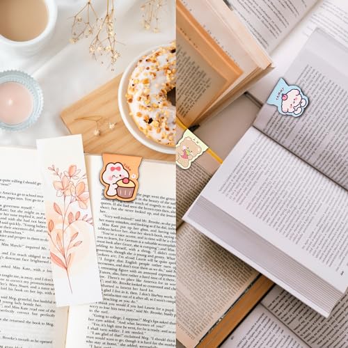 30PCS Cute Magnetic Bookmarks, Magnet Book Markers with 30 Patterns, Kawaii Girls Animals Page Clips, Cartoon Bookmark for Women Home Office Supplies