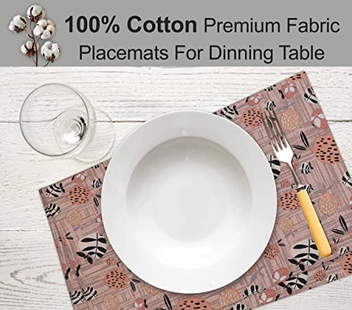 Ruvanti Placemats Set of 6, 100% Cotton Place Mats of 13x19, Dusty Palette - color: Dusty Palette