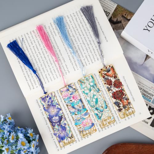 4 Butterfly Metal Bookmarks, Very Suitable for Female Readers (BKM-068-F4) - color: Butterfly Series(bkm-068)