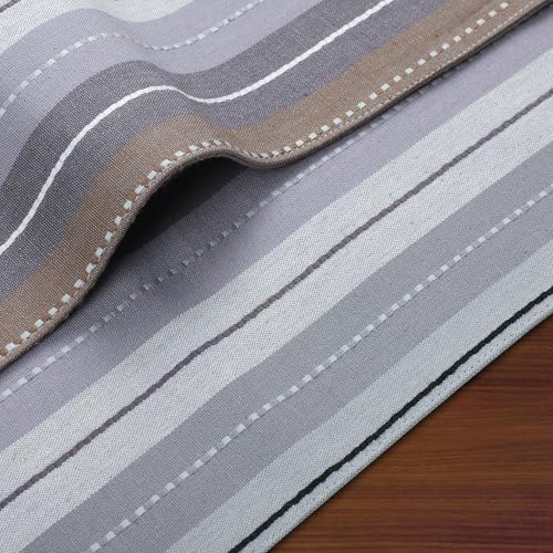 Urban Villa Two Tone Placemat Cotton Tablemat 14x20 (Set of 6) Greymulti - color: Grey Multi, size: 14" x 20"