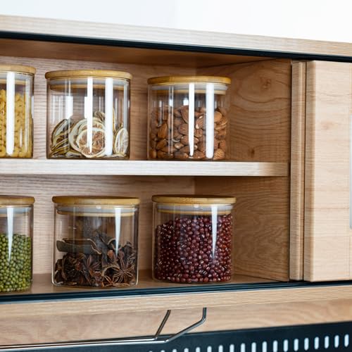 D2scrma 22oz/0.7Qt/650ml Square Glass Storage Containers with Lids 6-Pack - size: 22oz*6