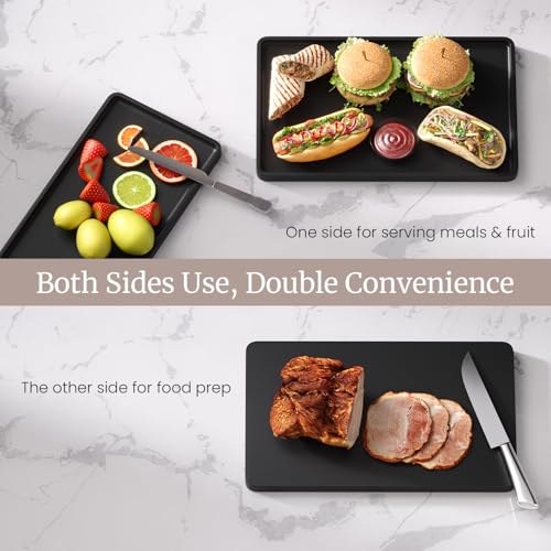 VERTORGAN Bamboo Serving Tray,13.8x7.9 Inch Trays,Home Decor(Black) - color: Black, size: 13.7" x 7.8" x 0.8"