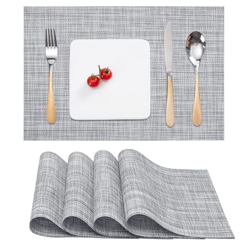 Myir JUN Placemats Set of 4 Kitchen and Dining Table Placemats - color: B-gray, size: Set of 4