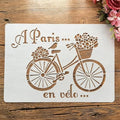 TIAMECH A4 Reusable Floral Bicycle Stencil for Painting - style: Flower Bicycle