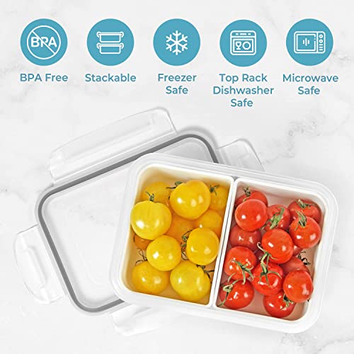 carrotez 2 Compartment Food Container - 2 Cup (480ml) - color: White, size: 2 Compartment (2 Cup)