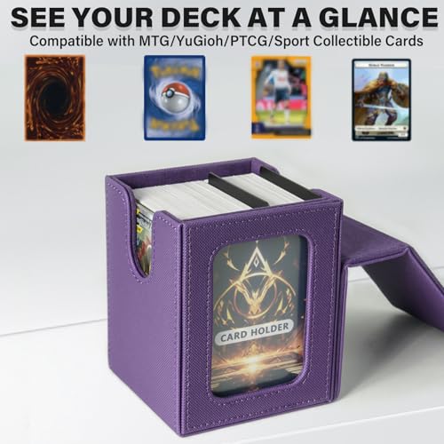 Card Deck Box for MTG Commander, Deck Case Holds 100 Double-Sleeved Cards - color: Purple, size: 1 Box