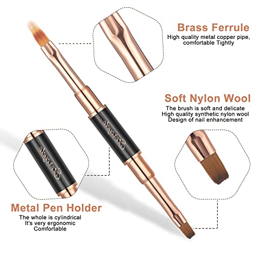 ETERCYCLE 5 Pcs Acrylic Nail Art Brushes Set for Gel Polish Design Tools