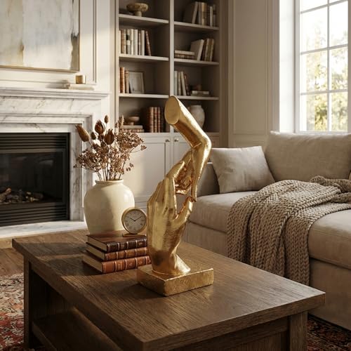 Golden Hands Sculpture Resin Statues Home Decor (Hold Hands) - color: Hold Hands