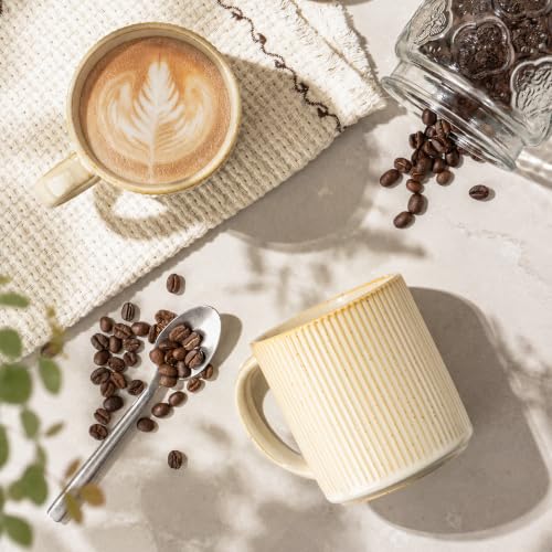 theterra Ceramic Coffee Mugs Set of 4, 14.2 oz Coffee Cups with Handle - color: Cappuccino, size: 14 OZ (Set of 4)