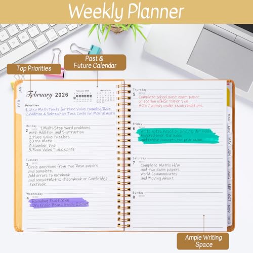 Xqumoi 2026 A5 Planner - Funny Shit Sweary 2026 Weekly and Monthly Planner Adult Humor Writing Notebooks, Jan. 2026 - Dec. 2026, Hardcover Calendar with Tabs Stickers Back Pocket Twin-Wire Binding - color: Shit Sweary 2026, size: A5