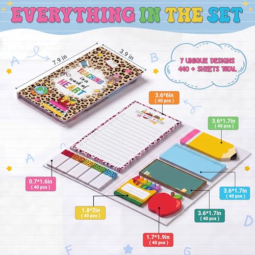 BEAWART Teacher Sticky Notes Set, Leopard Classroom Appreciation Gift - color: Leopard Teacher Sticky Notes