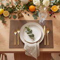 Artoid Mode Brown Faux Leather Placemats Set of 4 - color: Brown, size: 12" x 18", Rectangular Set of 4