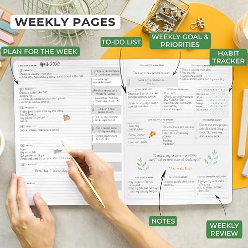 Clever Fox Planner PRO Light, Undated Weekly Planner, 8.5x11, Forest Green - color: Forest Green (Undated), size: A4 (8.5" x 11") Light Version