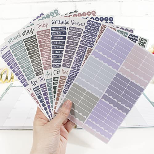 bloom daily planners Calendar Essentials Planner Stickers - Color Coordinating Monthly Headings, Dates, Icons, Etc. - 8 Sheets, 1629 Stickers Per Pack! - Jewel Tones - color: Classic Sticker Pack V3