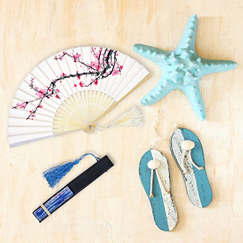 Zonon 4 Pack Hand Held Folding Fans for Women Silk,Adorable - style: Adorable