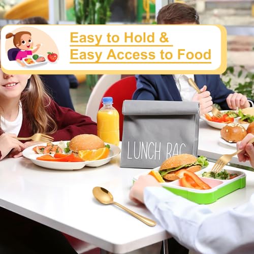 E-far Toddler Utensils, 10 Pcs Gold Stainless Steel Kids Fork and Spoon Set - color: Gold
