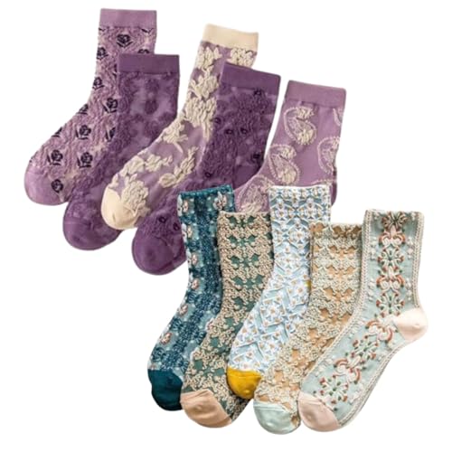 Lavish Lavender Argyle Frill Socks for Women, Dress Socks - color: 10pair-nx2+purple