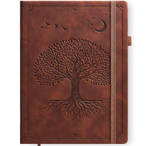 Lined Journal Notebook Hardcover Leather Bound 200 Pages A4 Brown Diary - color: Brown, size: A4 200 Pages
