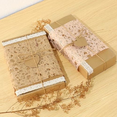 KALIONE 20 Sheets Handmade Mulberry Decorative Paper - Colorful Textured Decoupage A5 Craft Paper Kit for Scrapbook Journal Card Crafts Decorative Making Supplies