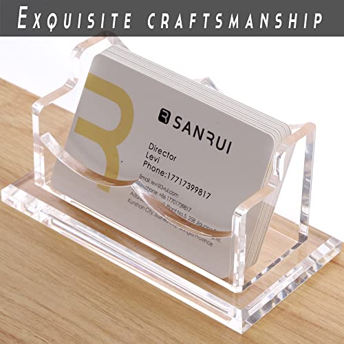 SANRUI Acrylic Business Card Holder, Clear Desk Card Display Stand 1 Slot
