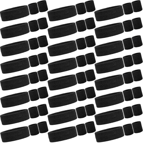 Sweatbands and Wristbands Set, Women, Men - color: Black