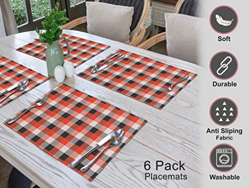 Ruvanti Placemats Set of 6, 100% Cotton Place Mats of 13"x19" – Play Box - color: Play Box