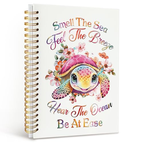 MOFUYU Turtle Gifts Cute Spiral Notebook Journal for Women Men - color: white(Bible-2)