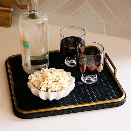 Preston Lane Mayfair Decorative Coffee Table Tray, Faux Leather - Maritime - color: Maritime