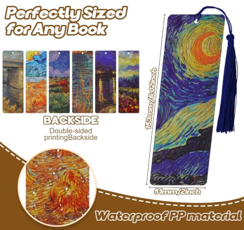 Bookmarks, 7 Pieces Oil Painting Bookmark with Tassel