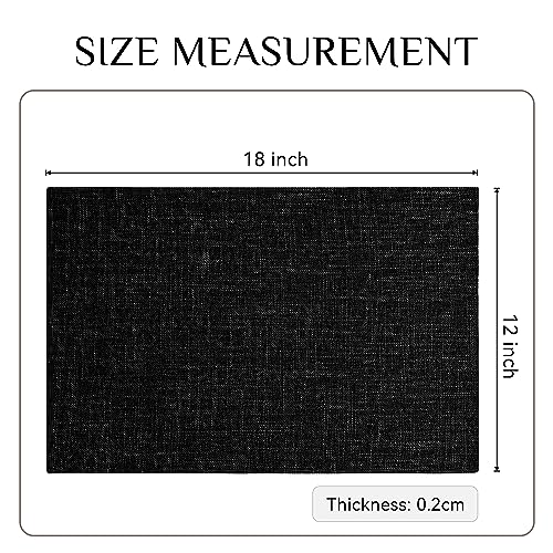 Softalker Faux Linen Cloth Placemats Set of 4-12 x 18 Inch, Black - color: Black, size: 4pc