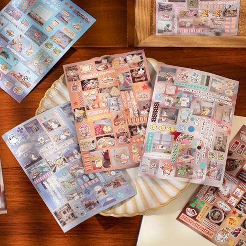 Kawaii Japanese Stickers Book for Scrapbooking,Cute Food Japanese Stickers - color: Frost