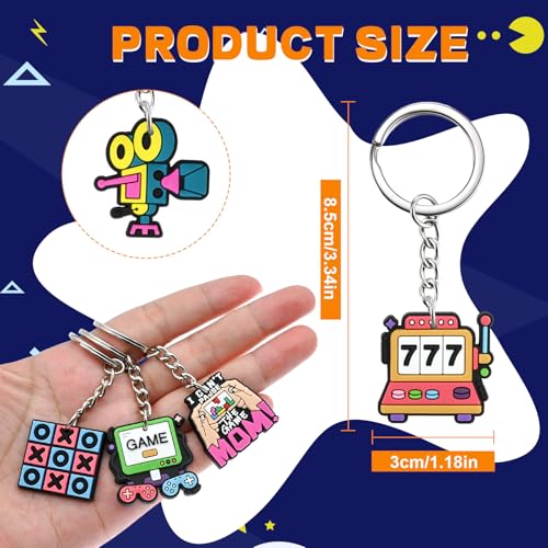 Cute Keychains Bulk, Keychain Charms Key Chain Trinkets Backpack Charms Accessories Keyring for Classroom Prizes - color: Video Games