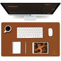 K KNODEL Small Office Desk Mat, Leather Mouse Pad (23.6"x13.8", Brown) - color: Brown, size: 23.6" x 13.8"