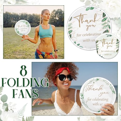 Gejoy 24 Pcs Wedding Party Flying Disc Hand Fans Foldable 8 Styles - color: Wedding Party