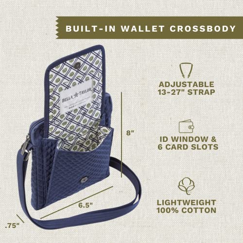 Bella Taylor Mini Crossbody, Quilted Handbag for Women - color: Vintage Navy