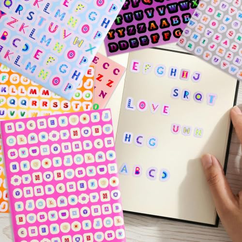Tmtains 2000+ Pcs Letter Stickers for Scrapbooking 20 Sheets Letter Sticker Book Colorful Mixed-Size Scrapbook Stickers Cute Alphabet Sticker for Junk Journal Supplies DIY Crafts Learning Album Decor - color: Az-purple