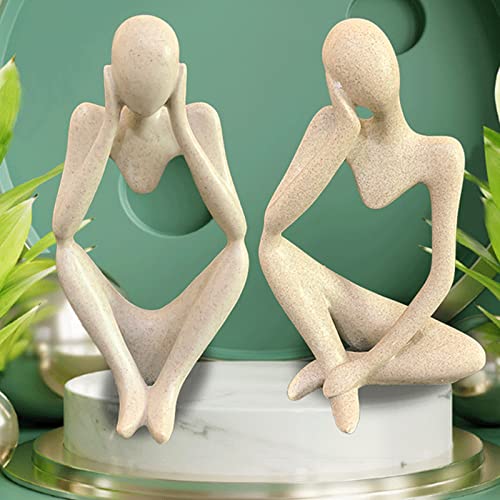 Thinker Statues And Sculptures, Sandstone Resin Thinker Statue Ornaments, Abstract Style Sculptures, Housewarming Gifts, Housewarming Decorations, Living Room Dining Desk Decorations(Middle, Small) - color: Focus, size: Small