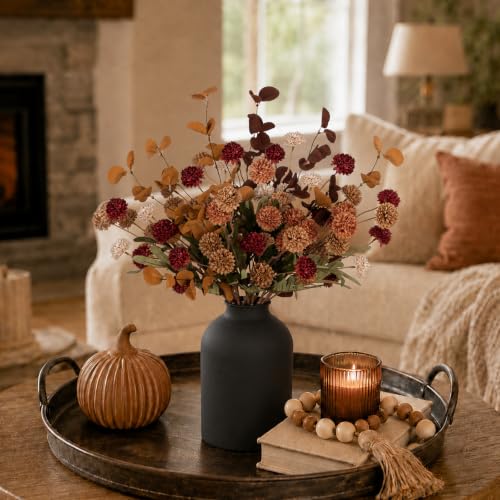 BLOSMON Fall Brown Flowers for Centerpieces, Dining Room Table Decoration - color: Coffee Brown
