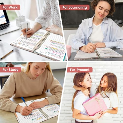 Taja Cute Large Spiral Lined Notebook for Work with 5 Removable Dividers - color: A-Garden