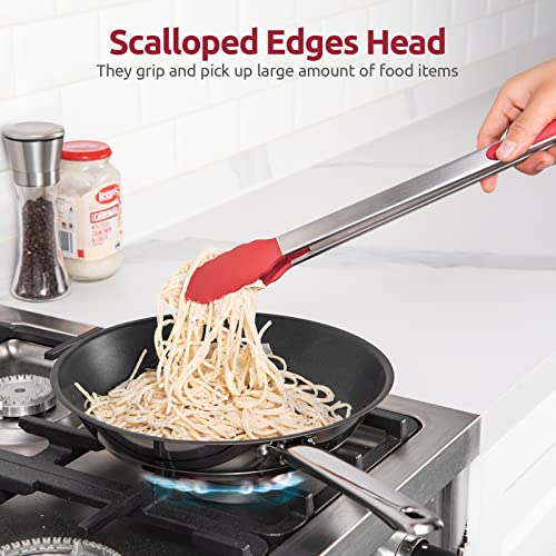 U-Taste Kitchen Tong for Cooking, 600ºF Heat-Resistant Silicone, 16in/Red - color: Red, size: 16 inch