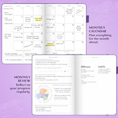 Legend Planner PRO Weekly & Monthly, Large Undated, 7”x10”, Dark Purple - color: Purple, Debossed