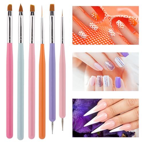 35 Pcs Nail Art Brushes Include Nail Polish Liner Brush with Dotting Tools, Design Pen Silicone Nail Tools for Nail Drawing