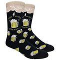 Urban Peacock Men's Novelty Fun Dress Socks Multiple Patterns/Multi-pair Options! - color: Beer Time! - Black & Beige